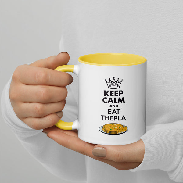 Keep Calm and Eat Thepla Mug with Color Inside